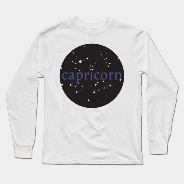 Capricorn Zodiac Star Sign Circle Long Sleeve T-Shirt by magicae